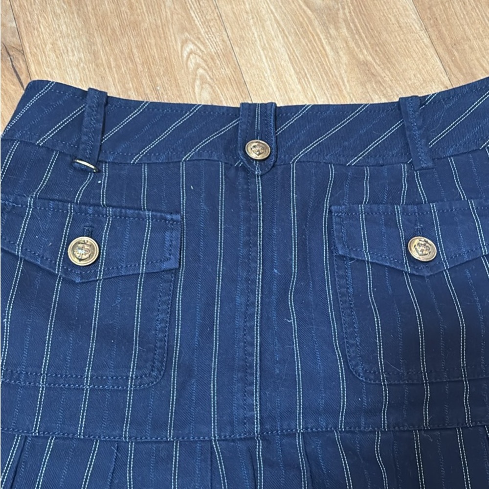« pockets Navy Skirt (ELand) All lined + pockets like jeans-Size Medium - Picture 4 of 5